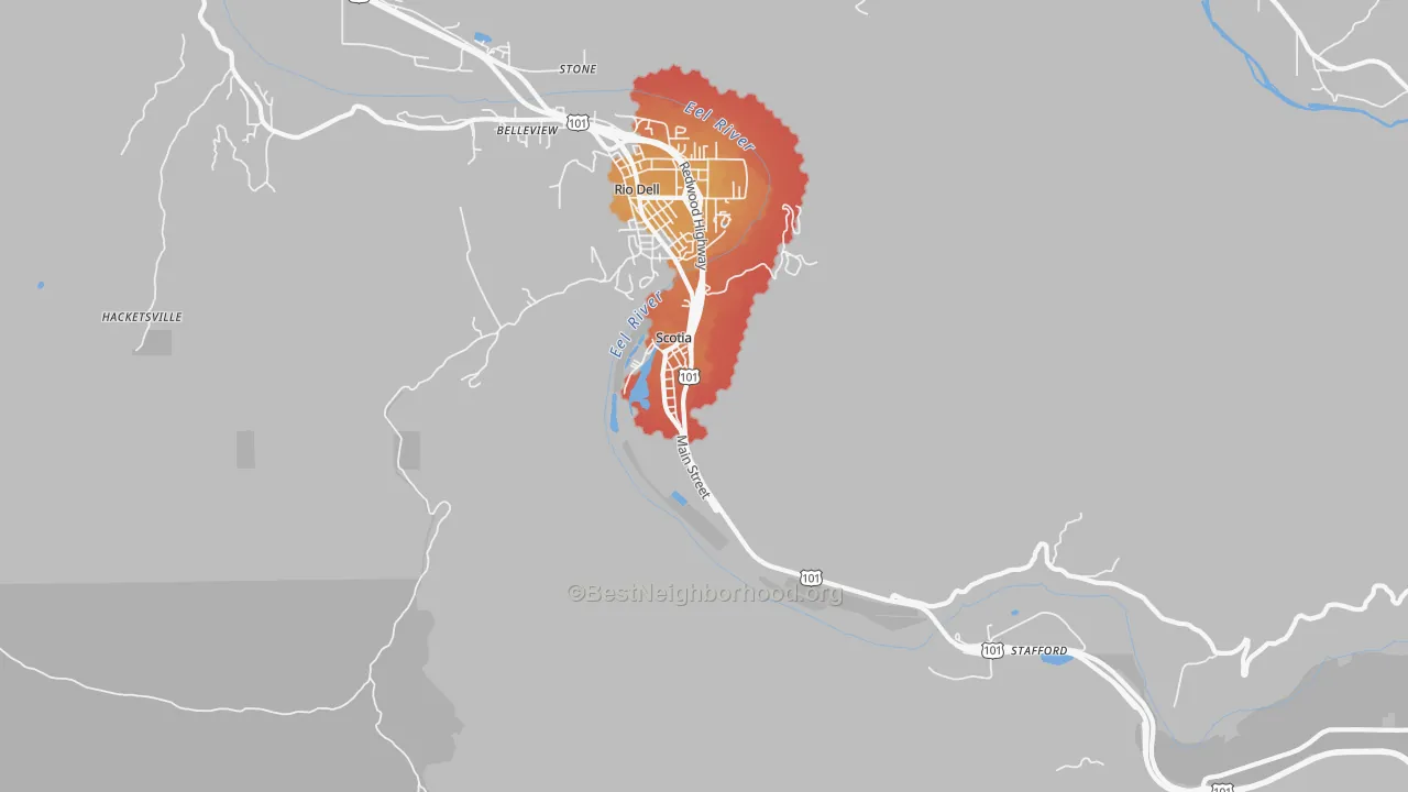 Transit Grade map of Scotia, CA