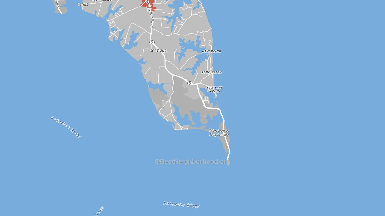Transit Grade map of Scotland Beach, MD