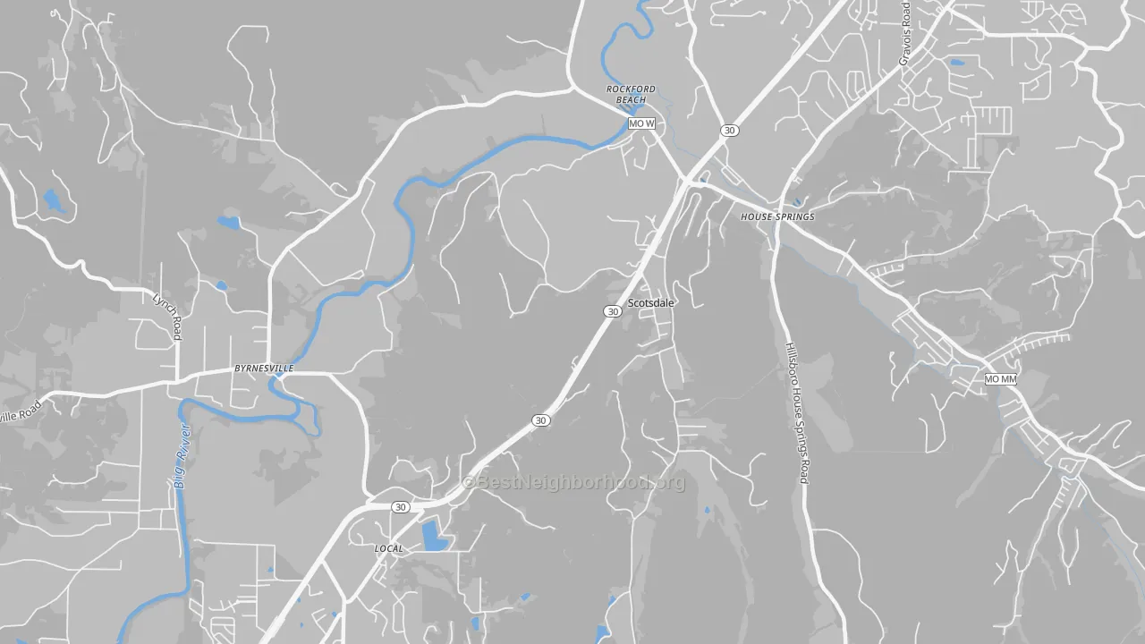Transit Grade map of Scotsdale, MO