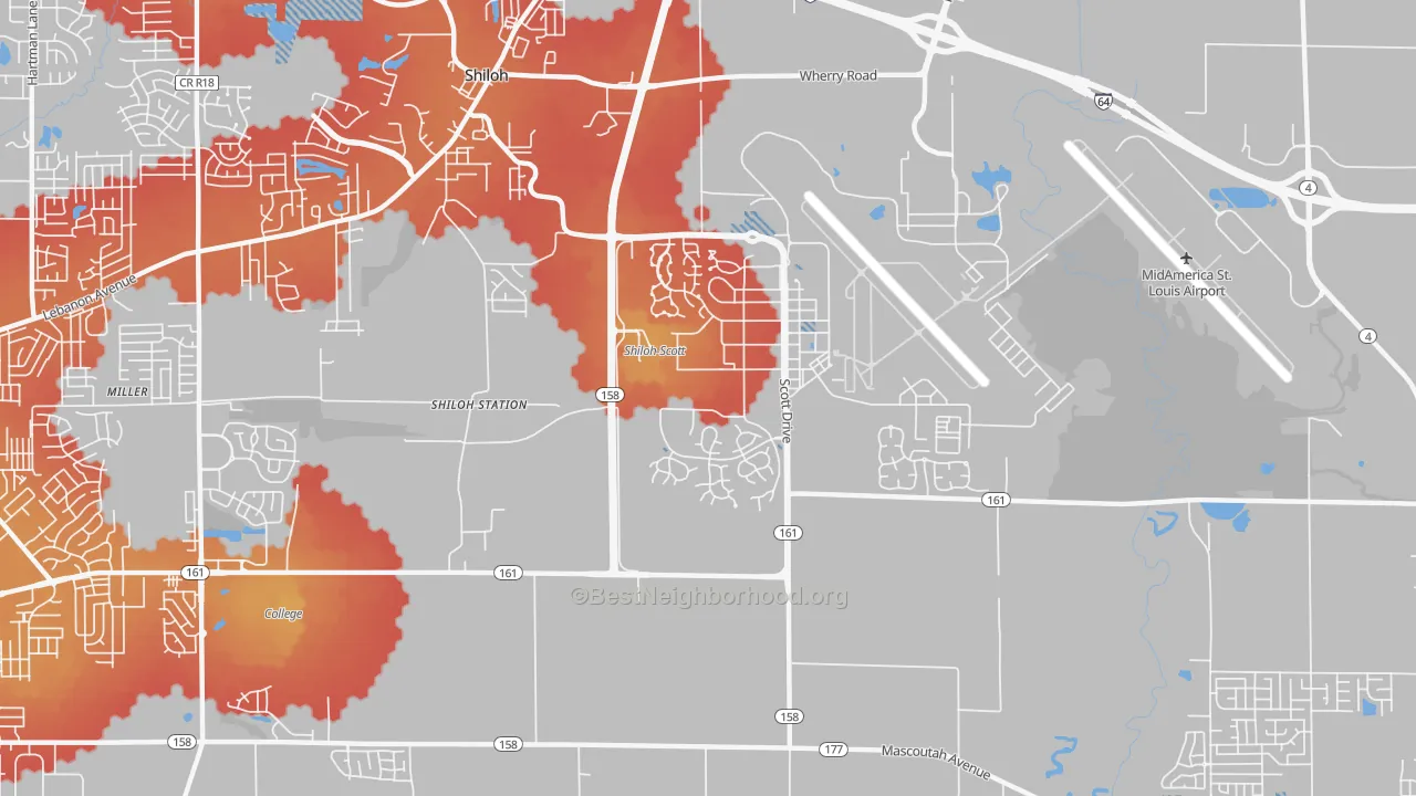 Transit Grade map of Scott AFB, IL