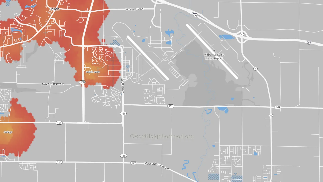 Transit Grade map of Scott Air Force Base, IL