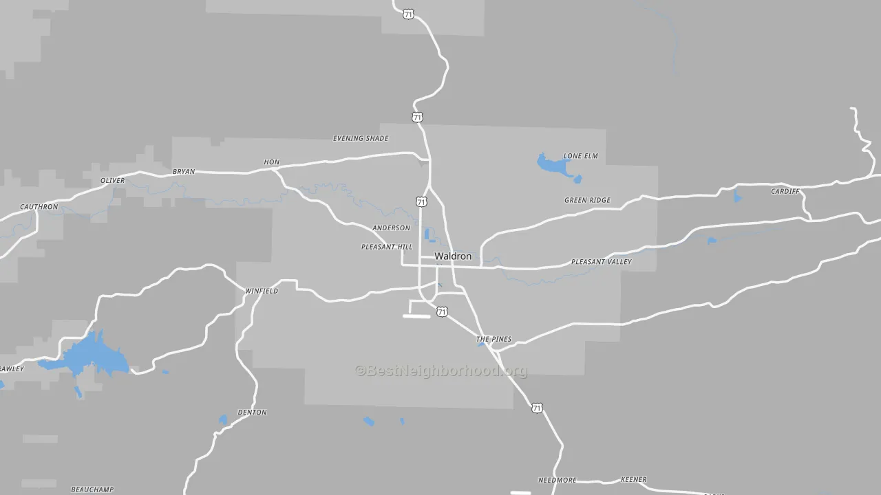 Transit Grade map of Scott County, AR
