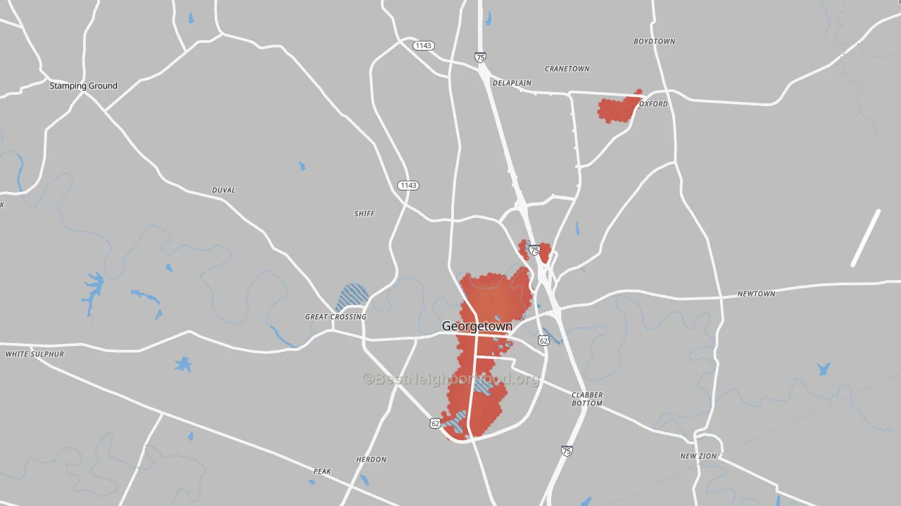 Transit Grade map of Scott County, KY
