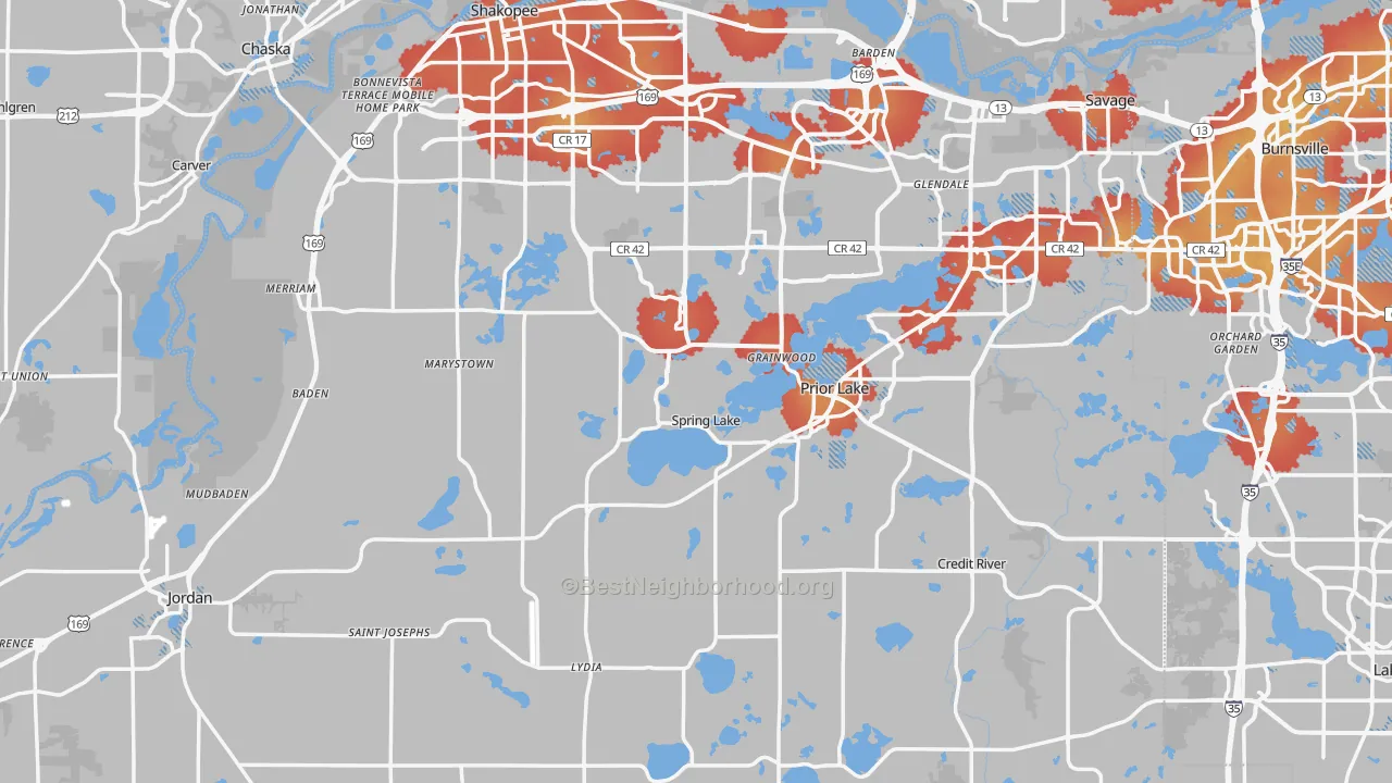 Transit Grade map of Scott County, MN