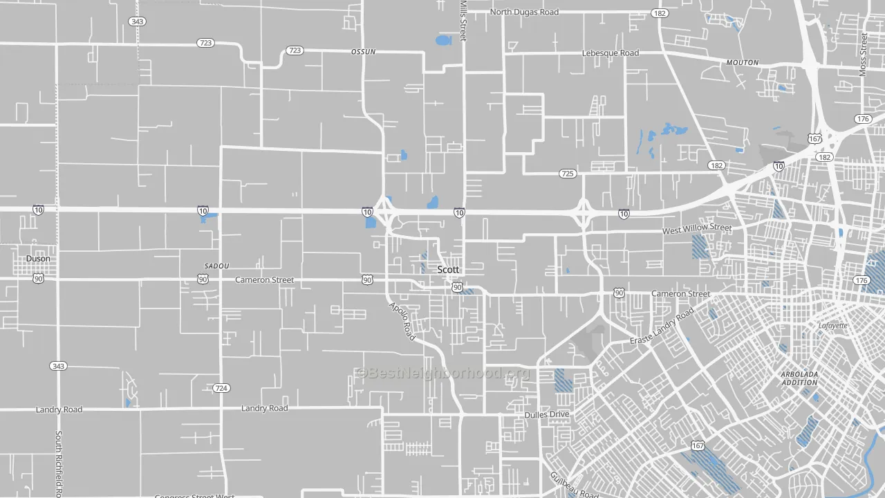 Transit Grade map of Scott, LA