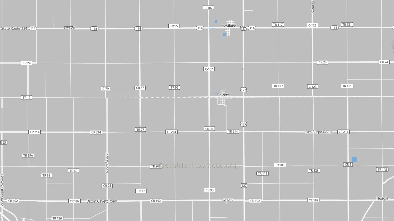 Transit Grade map of Scott, OH