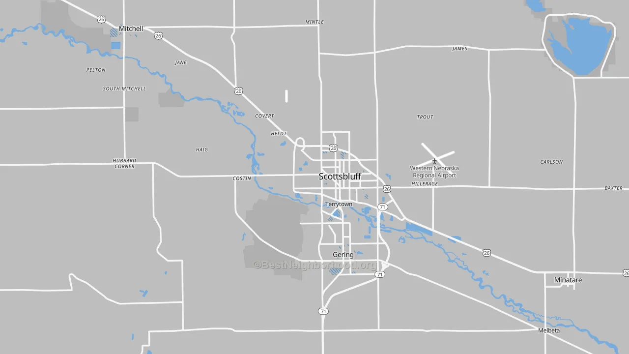 Transit Grade map of Scotts Bluff County, NE