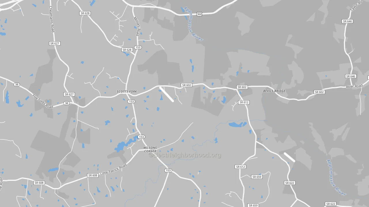Transit Grade map of Scotts Fork, VA