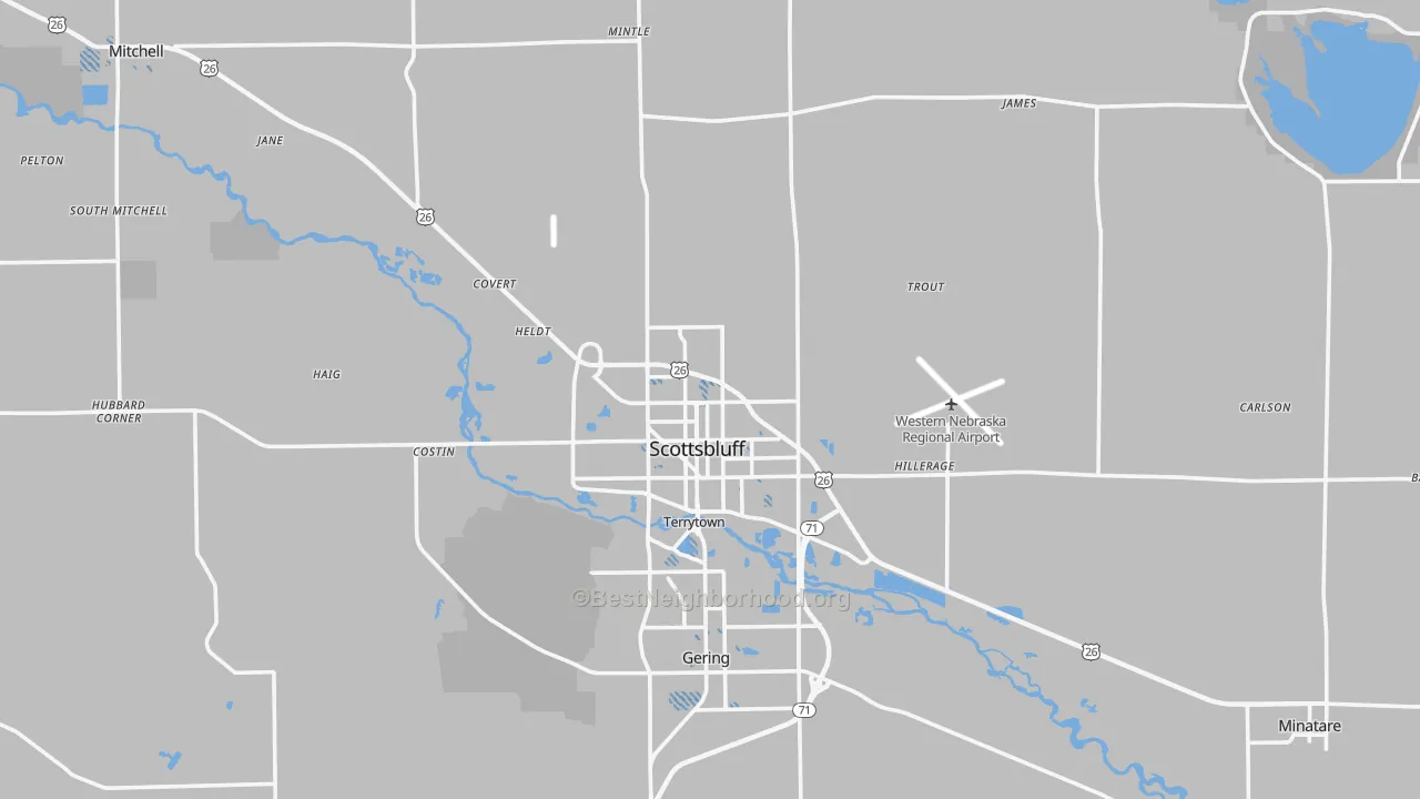Transit Grade map of Scottsbluff, NE