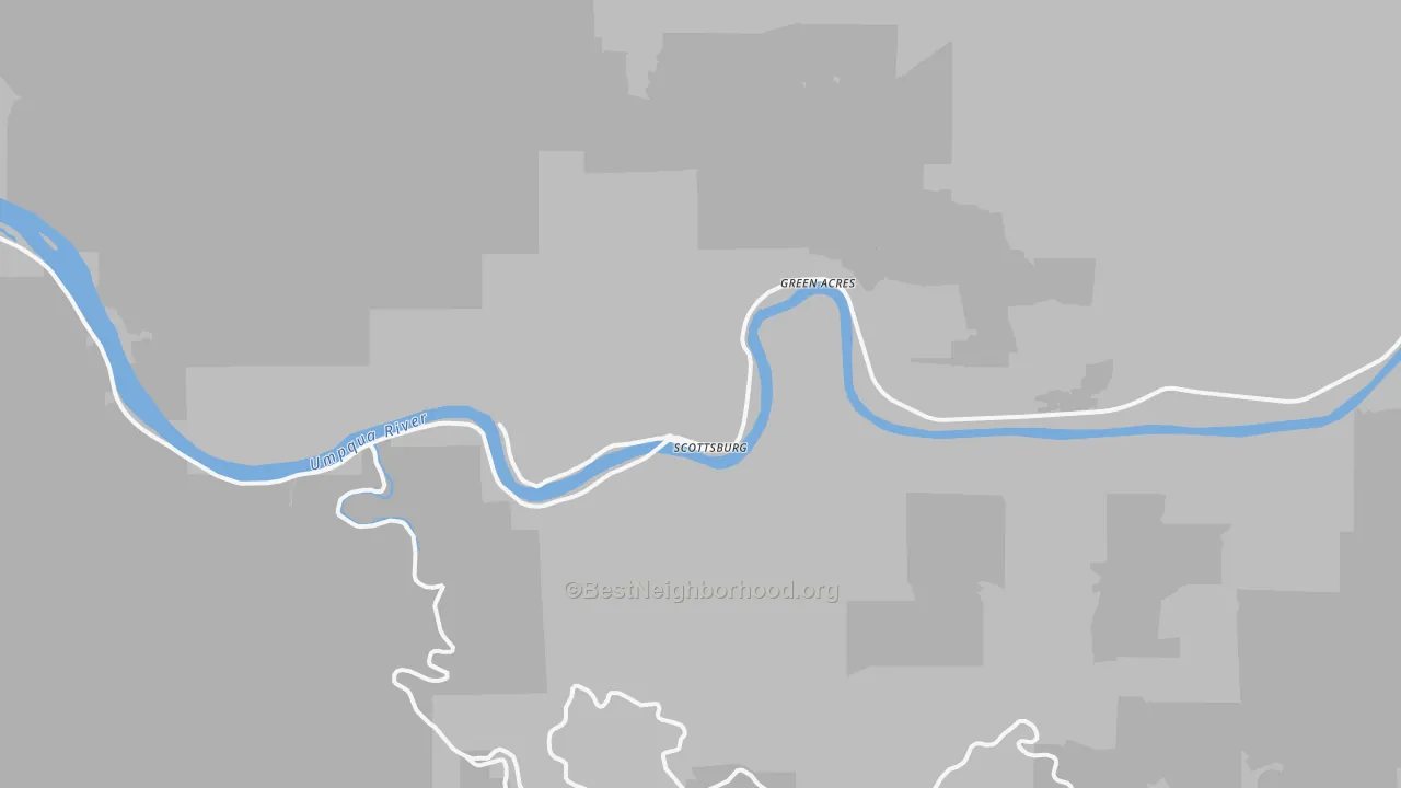Transit Grade map of Scottsburg, OR