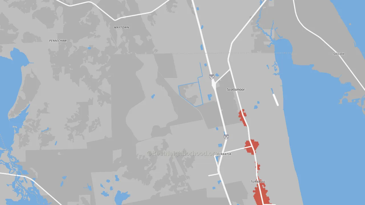 Transit Grade map of Scottsmoor, FL