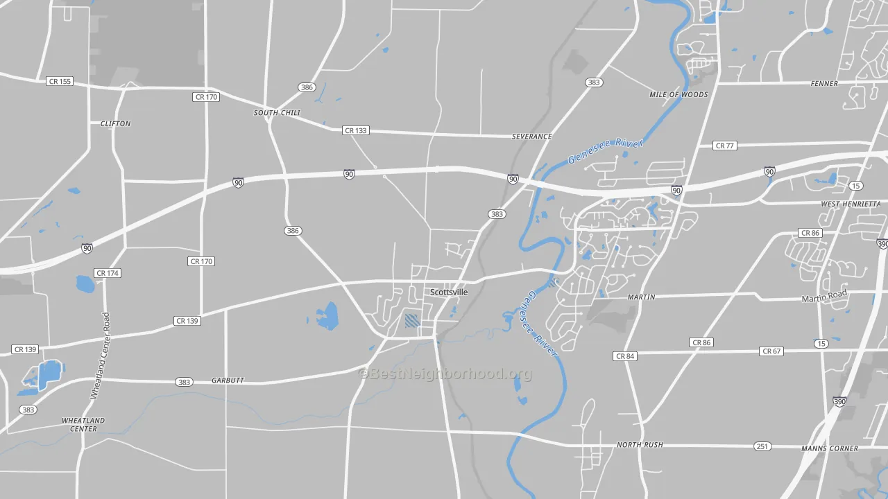 Transit Grade map of Scottsville, NY