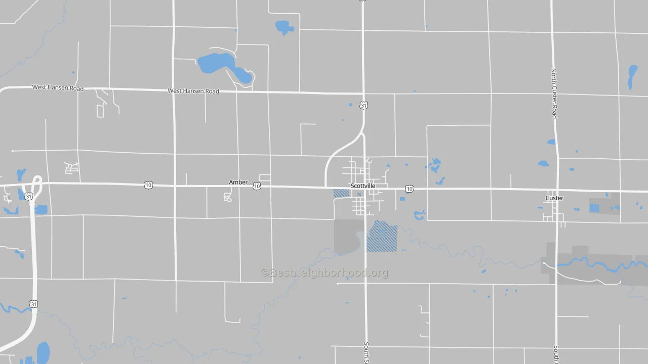 Transit Grade map of Scottville, MI