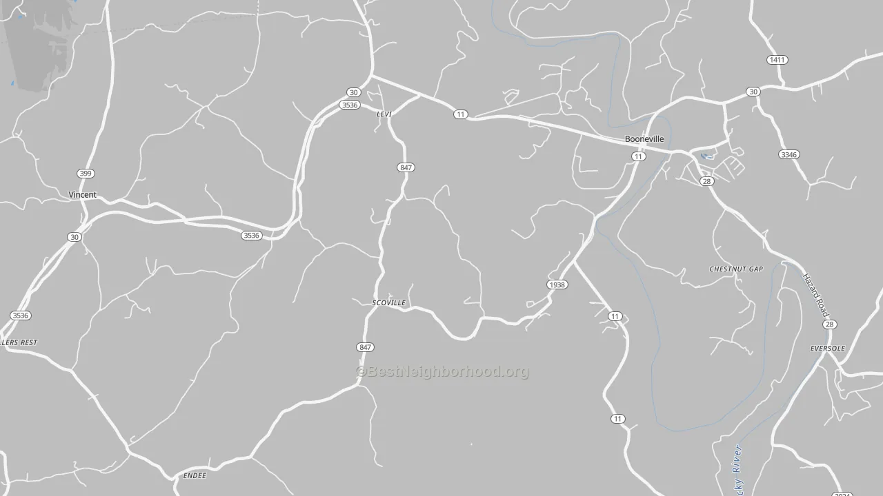 Transit Grade map of Scoville, KY