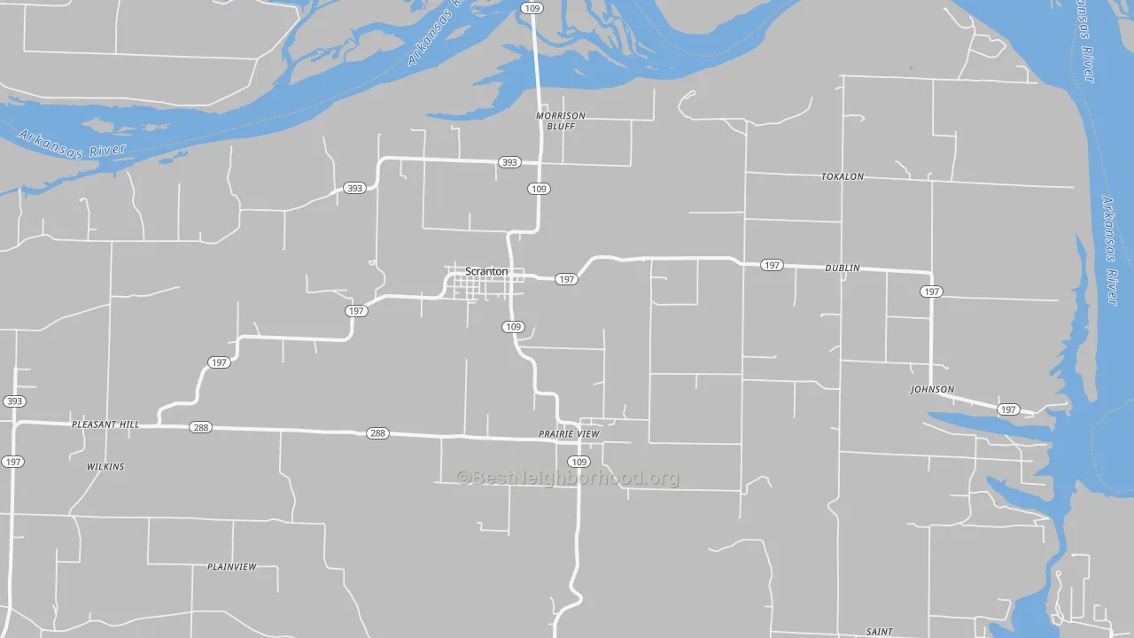 Transit Grade map of Scranton, AR