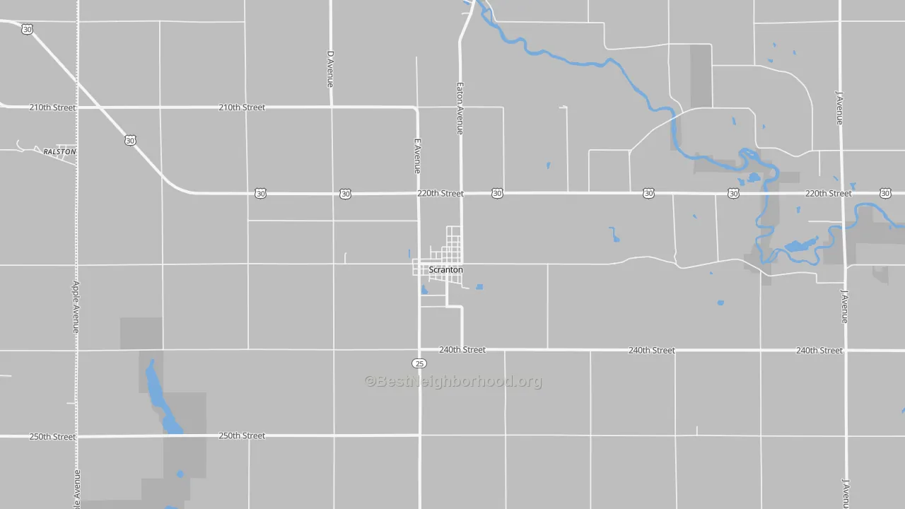 Transit Grade map of Scranton, IA