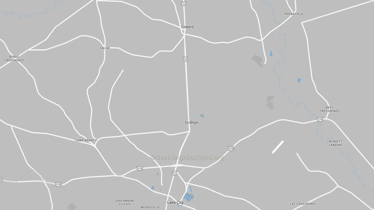 Transit Grade map of Scranton, SC