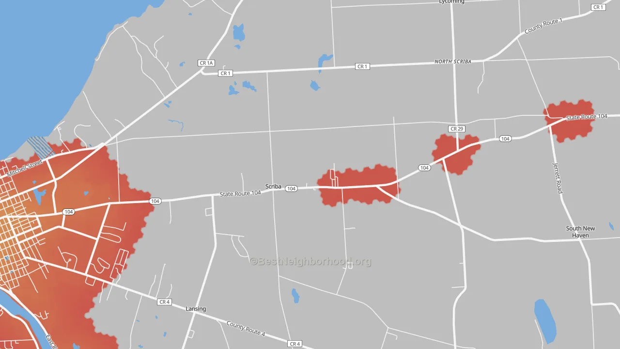 Transit Grade map of Scriba Center, NY