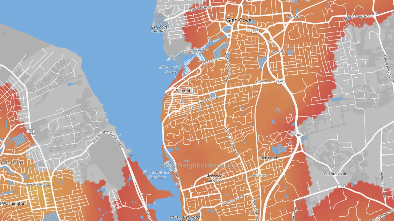 Transit Grade map of Sea Cliff, NY