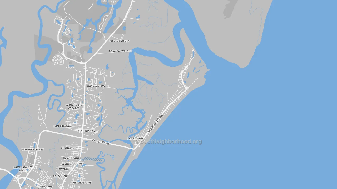 Transit Grade map of Sea Island, GA