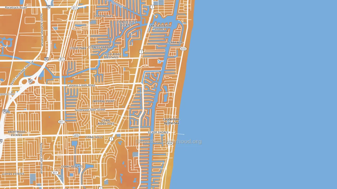Transit Grade map of Sea Ranch Lakes, FL