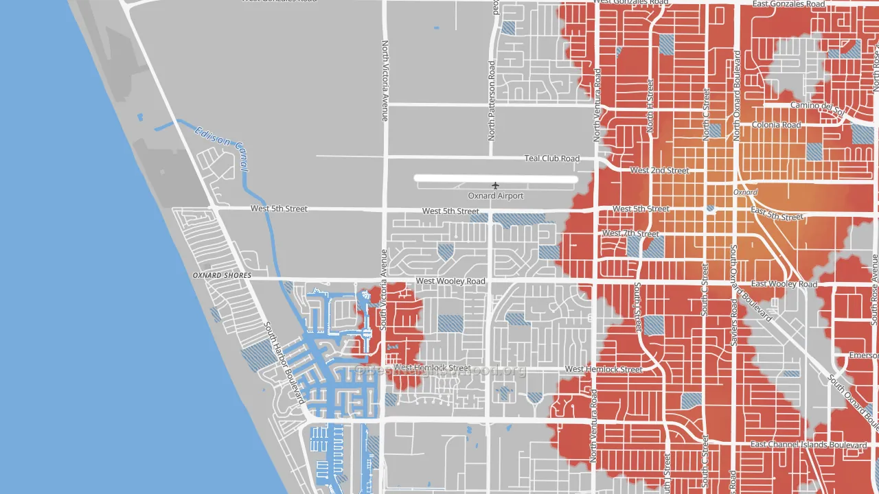 Transit Grade map of Sea View Estates, Oxnard, CA