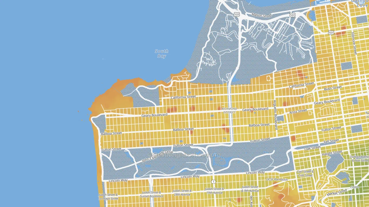 Transit Grade map of Seacliff, San Francisco, CA