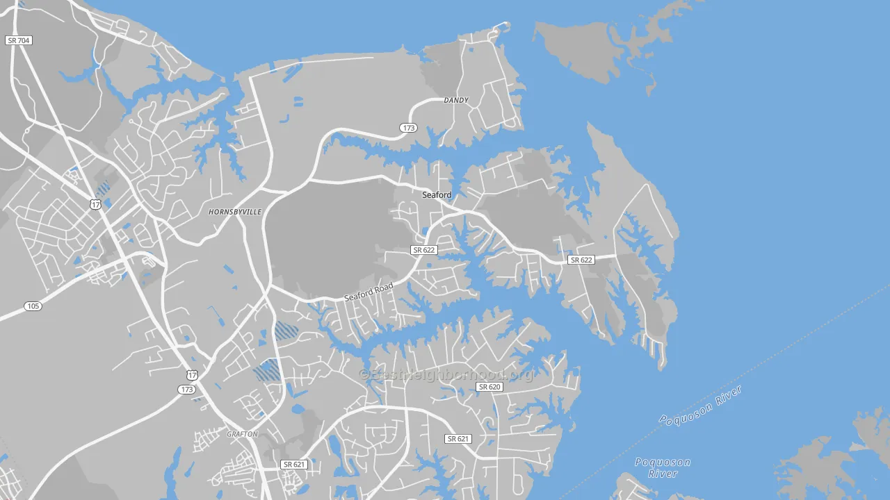 Transit Grade map of Seaford, VA