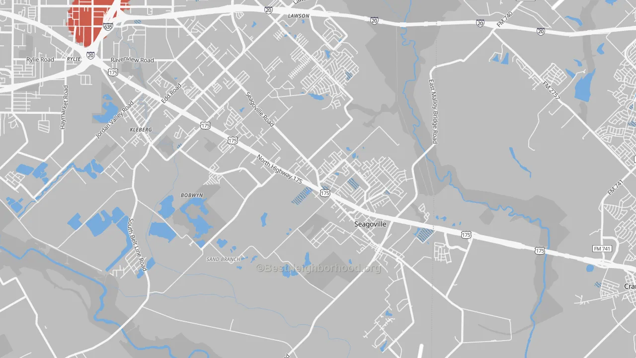 Transit Grade map of Seagoville, TX