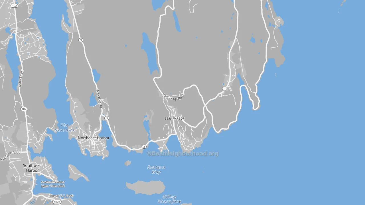 Transit Grade map of Seal Harbor, ME