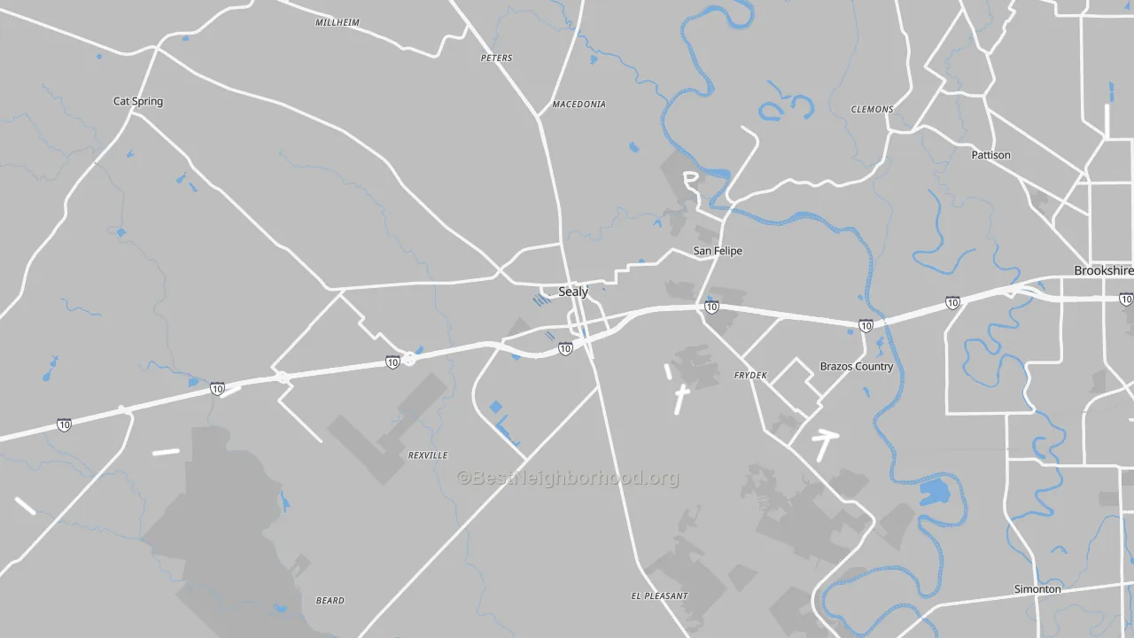 Transit Grade map of Sealy, TX