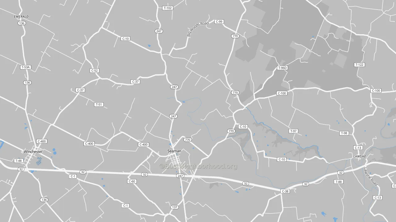 Transit Grade map of Seaman, OH
