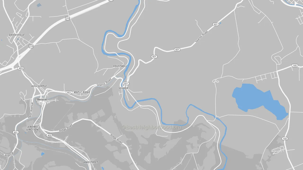 Transit Grade map of Seanor, PA