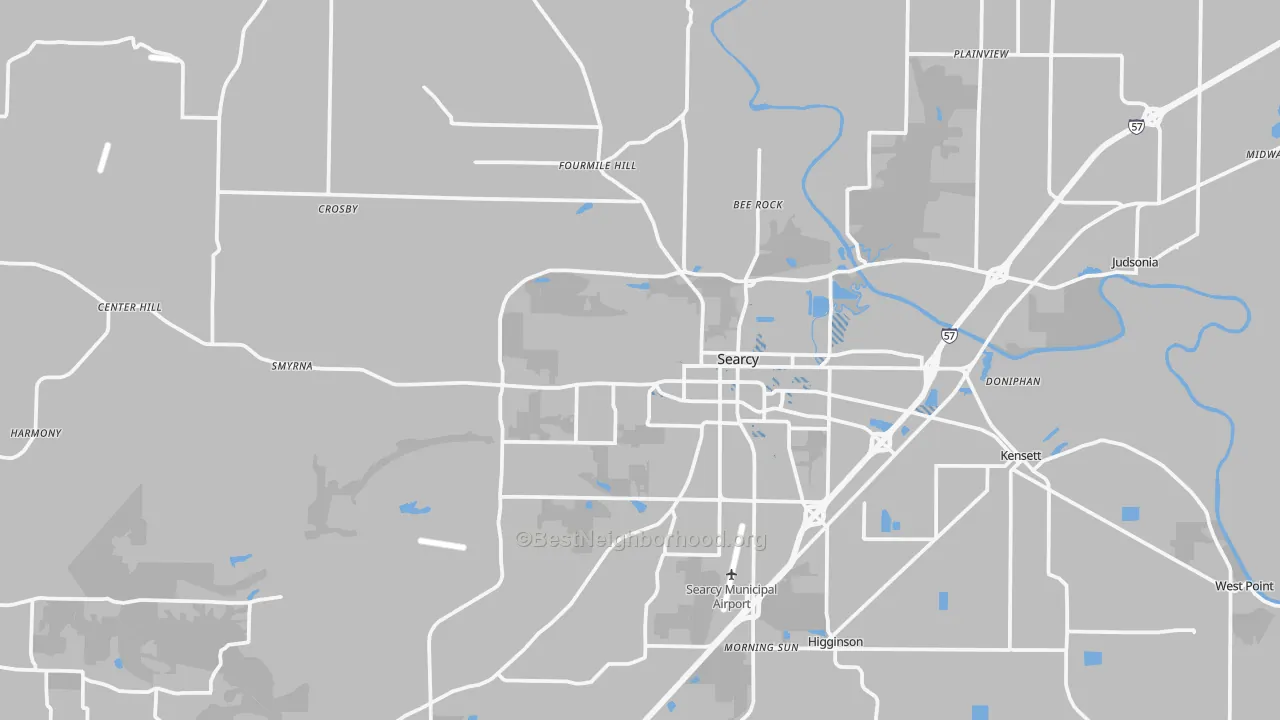 Transit Grade map of Searcy, AR