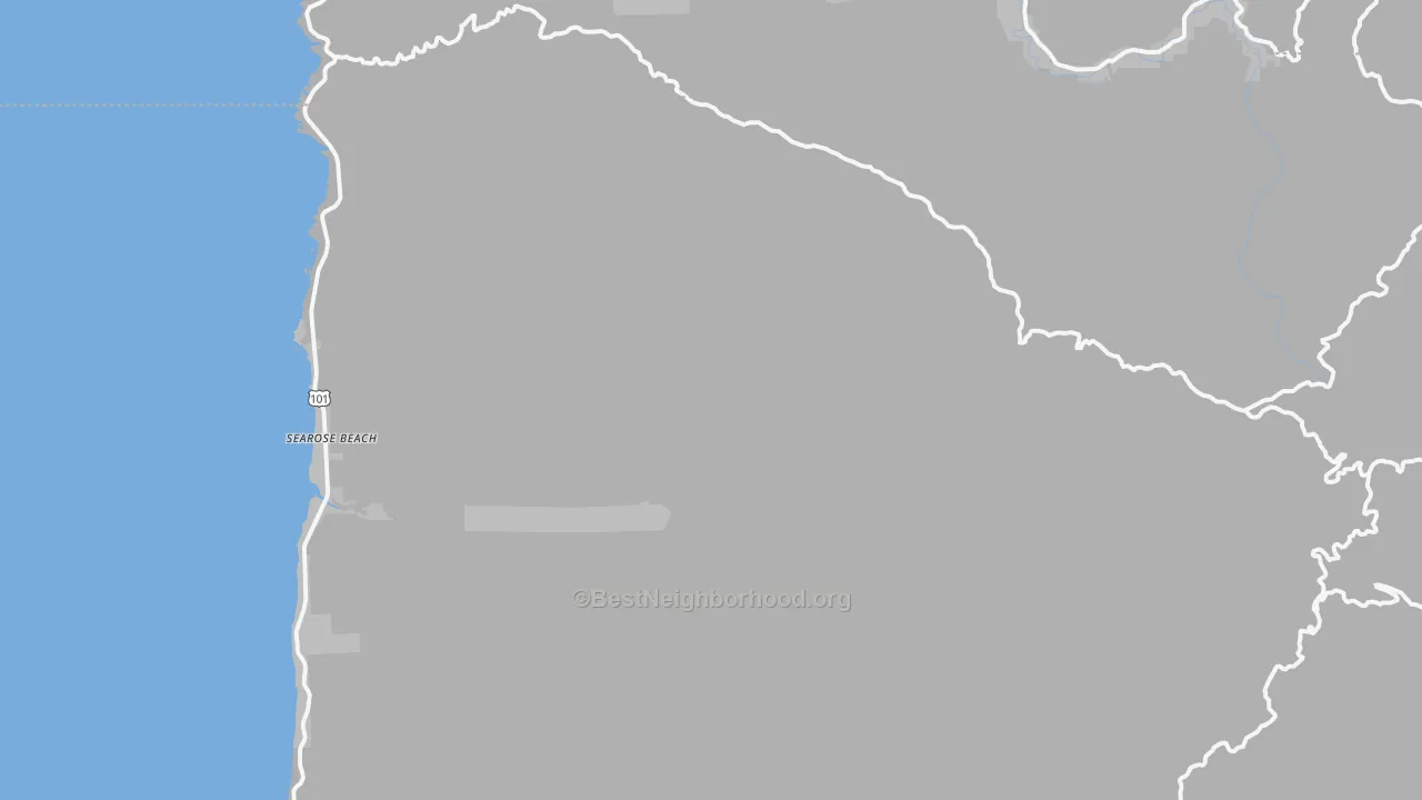 Transit Grade map of Searose Beach, OR