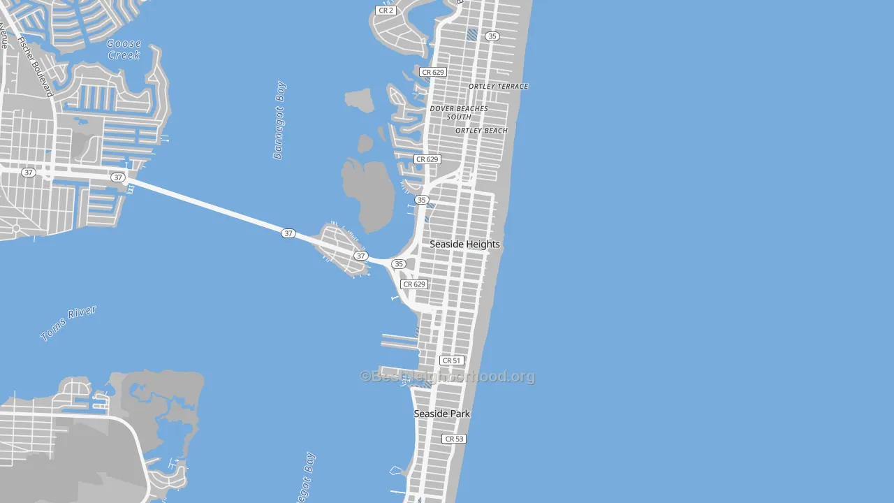 Transit Grade map of Seaside Heights, NJ