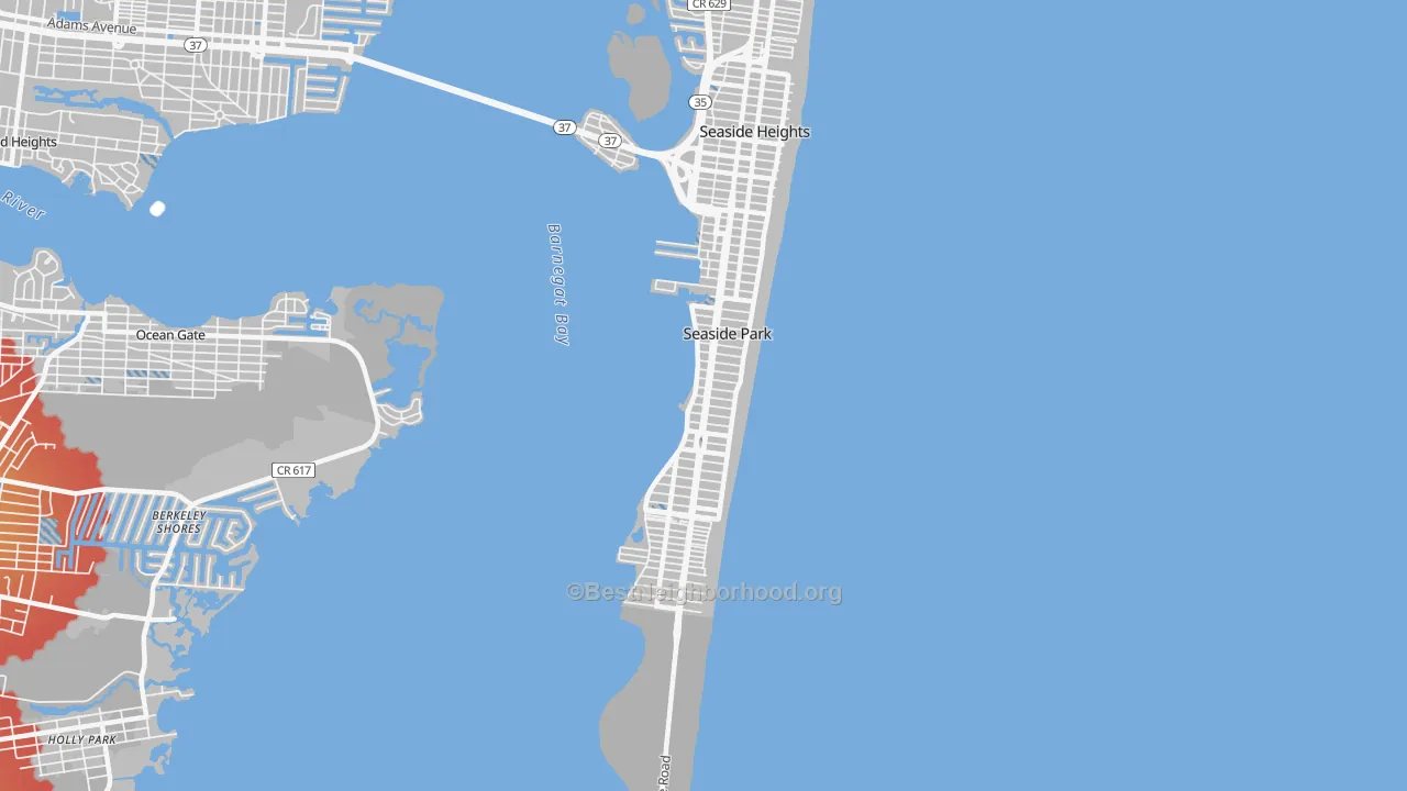 Transit Grade map of Seaside Park, NJ