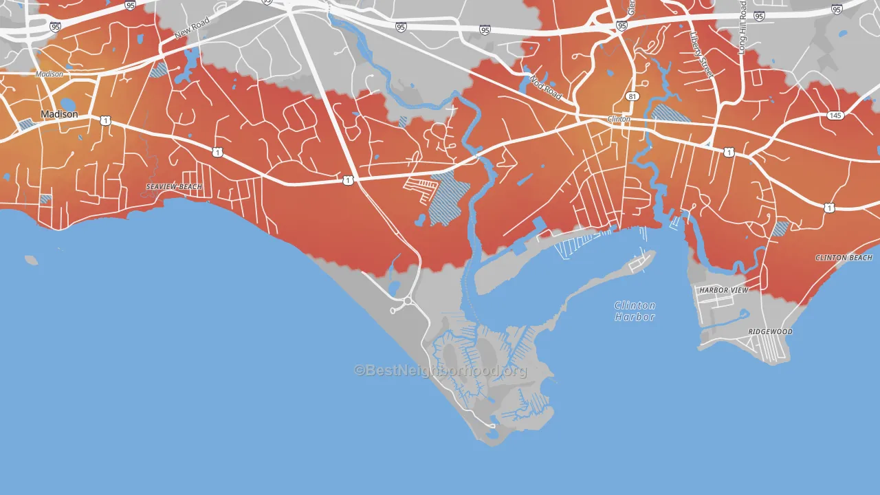 Transit Grade map of Seaview Beach, CT