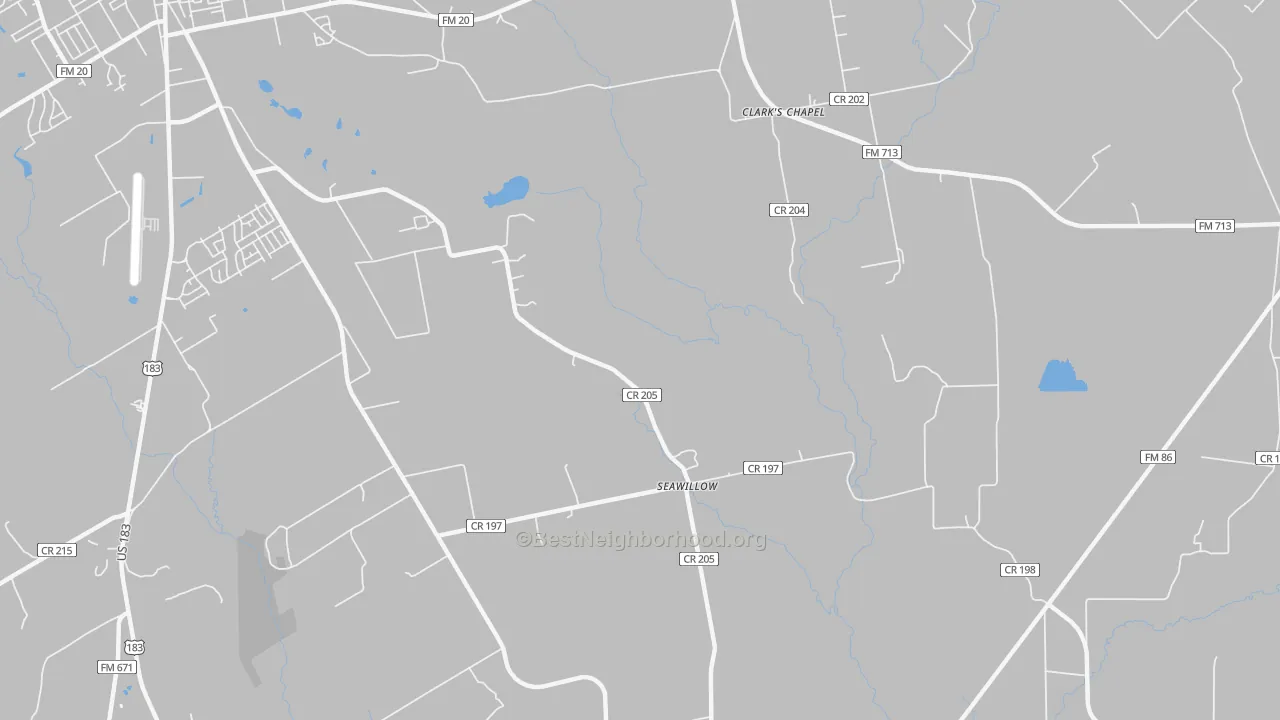 Transit Grade map of Seawillow, TX