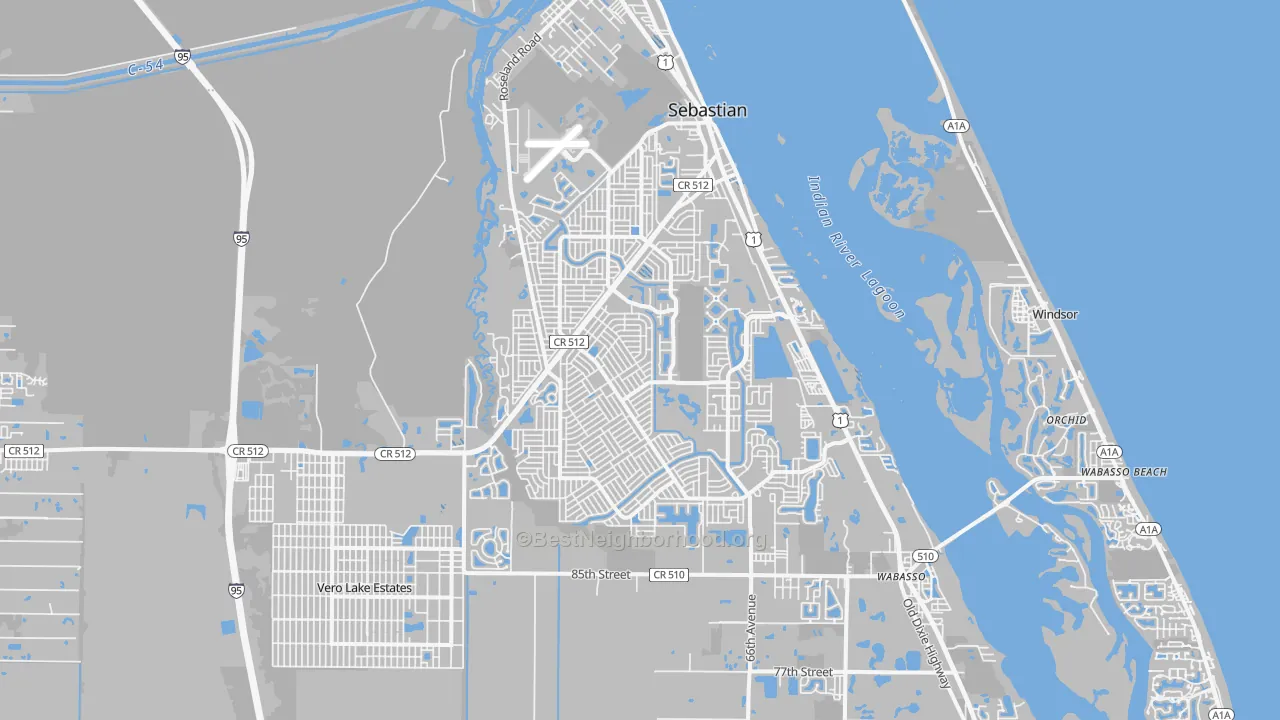 Transit Grade map of Sebastian, FL