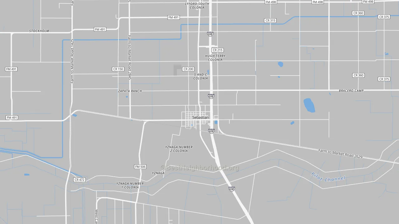 Transit Grade map of Sebastian, TX