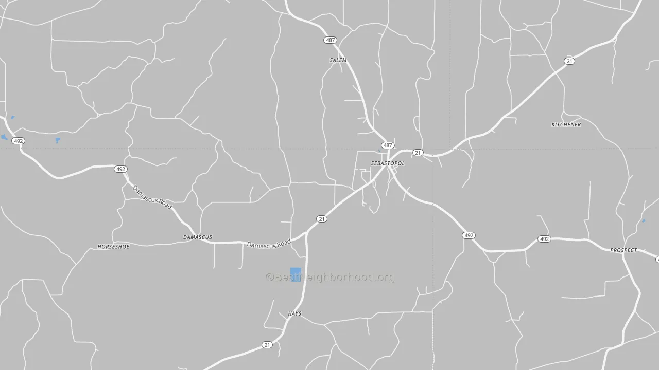 Transit Grade map of Sebastopol, MS