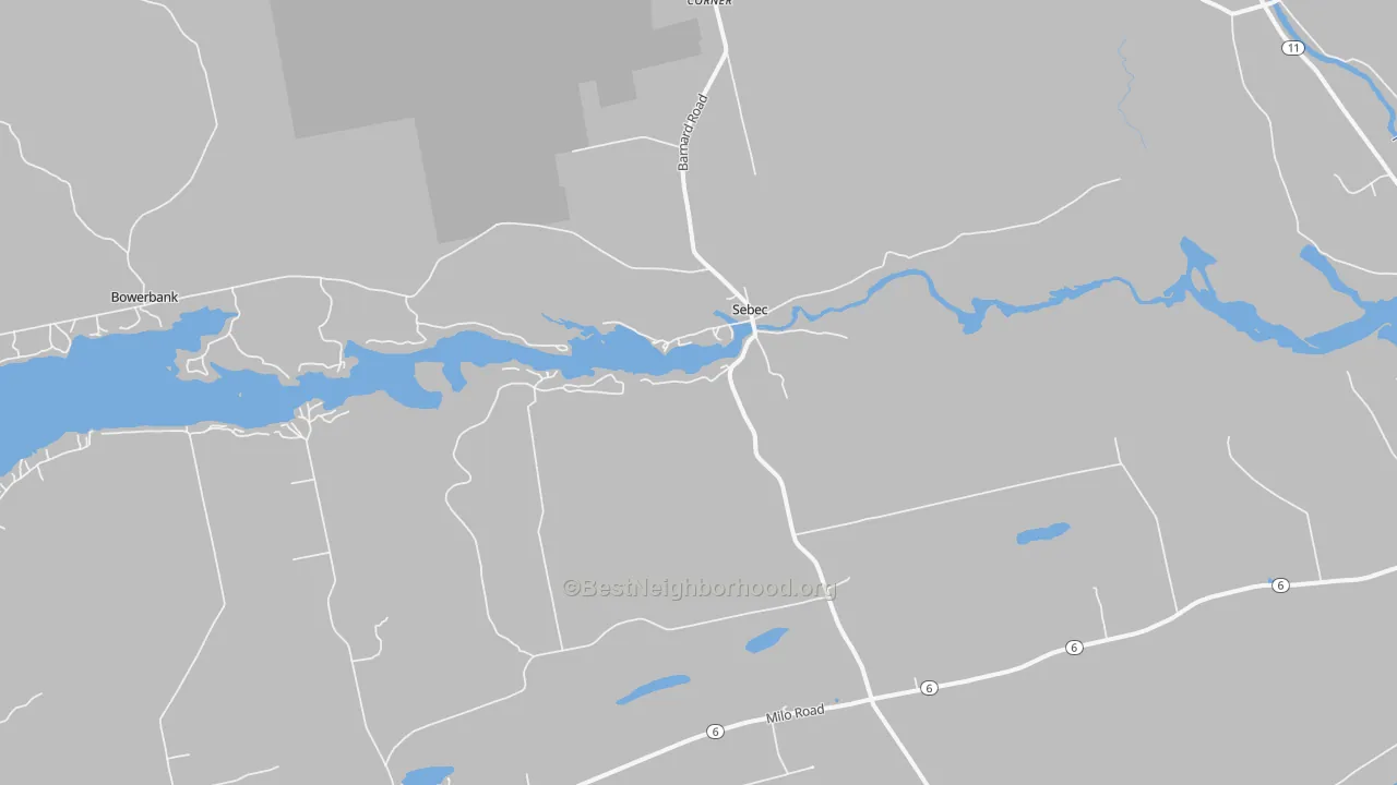 Transit Grade map of Sebec, ME