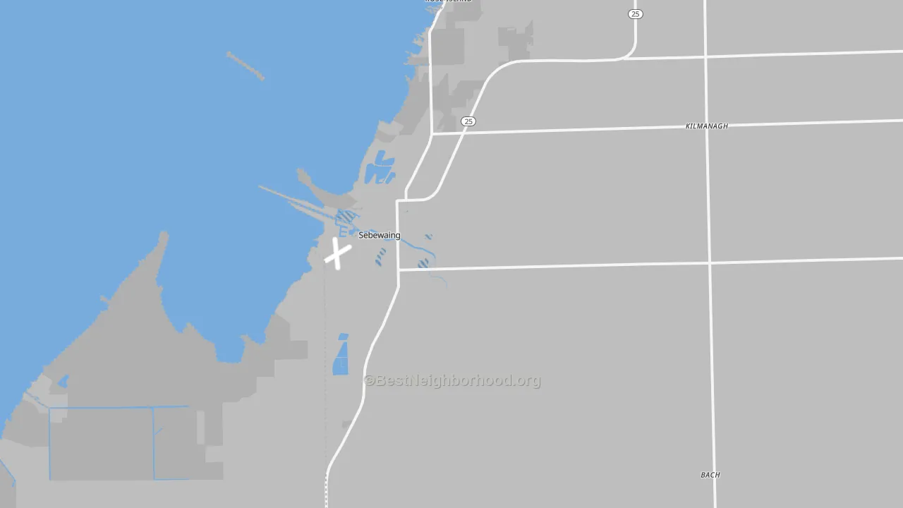 Transit Grade map of Sebewaing, MI