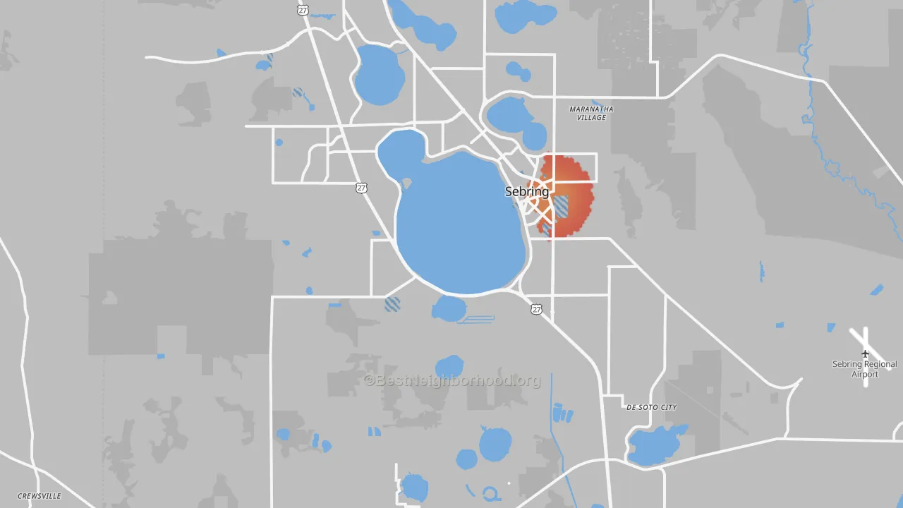 Transit Grade map of Sebring, FL