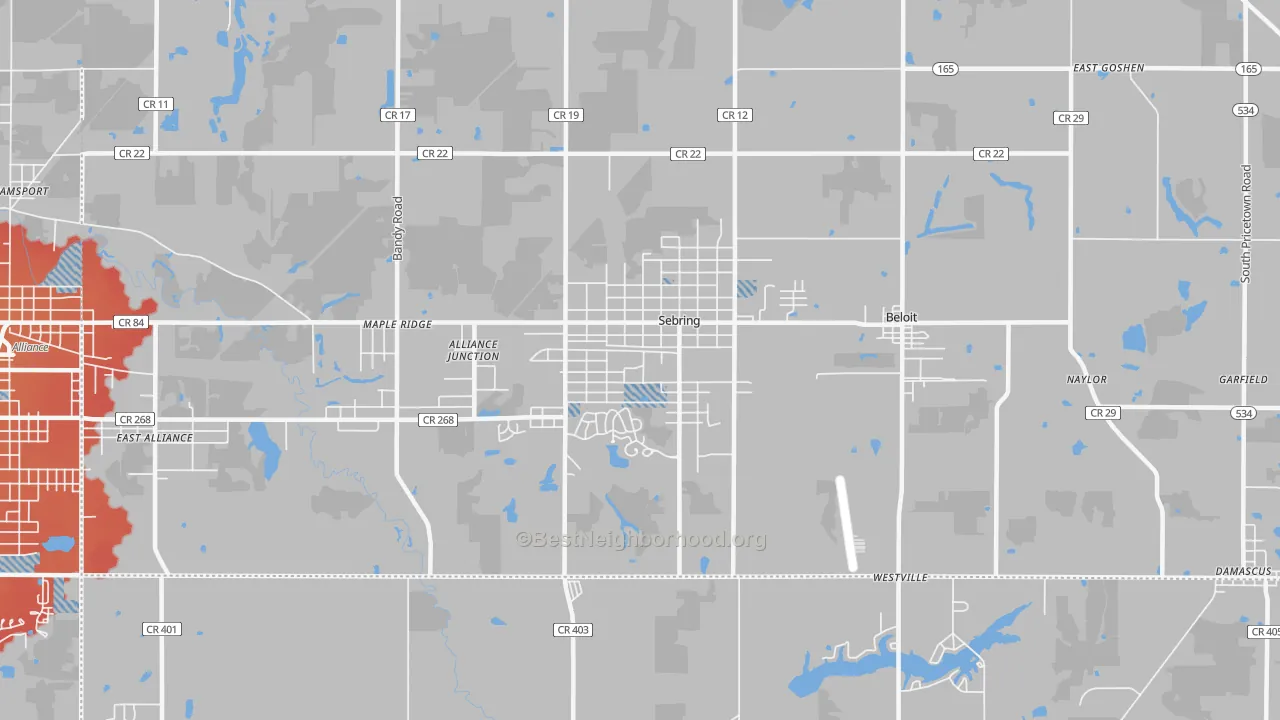 Transit Grade map of Sebring, OH