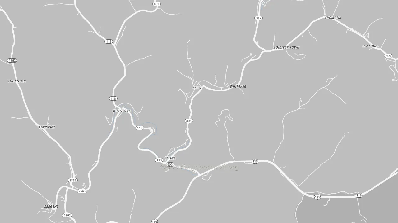 Transit Grade map of Seco, KY