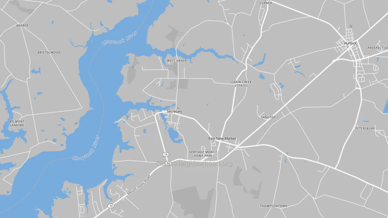 Transit Grade map of Secretary, MD