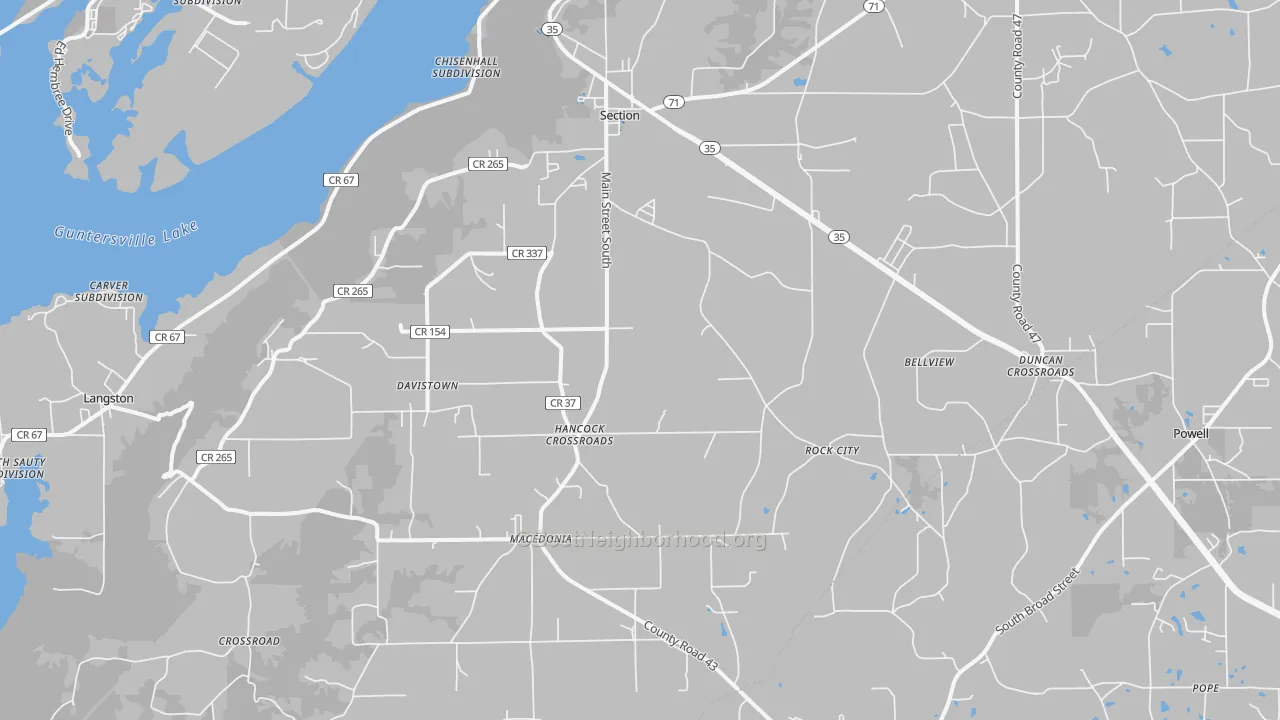 Transit Grade map of Section, AL