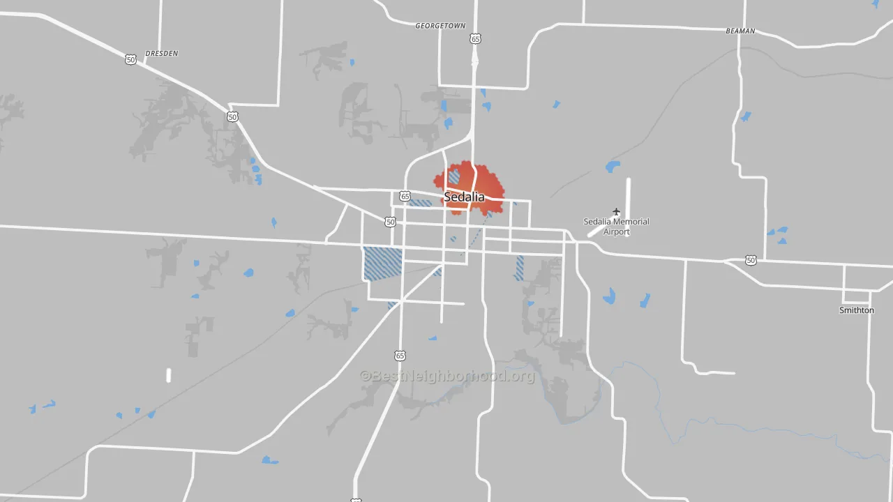 Transit Grade map of Sedalia, MO